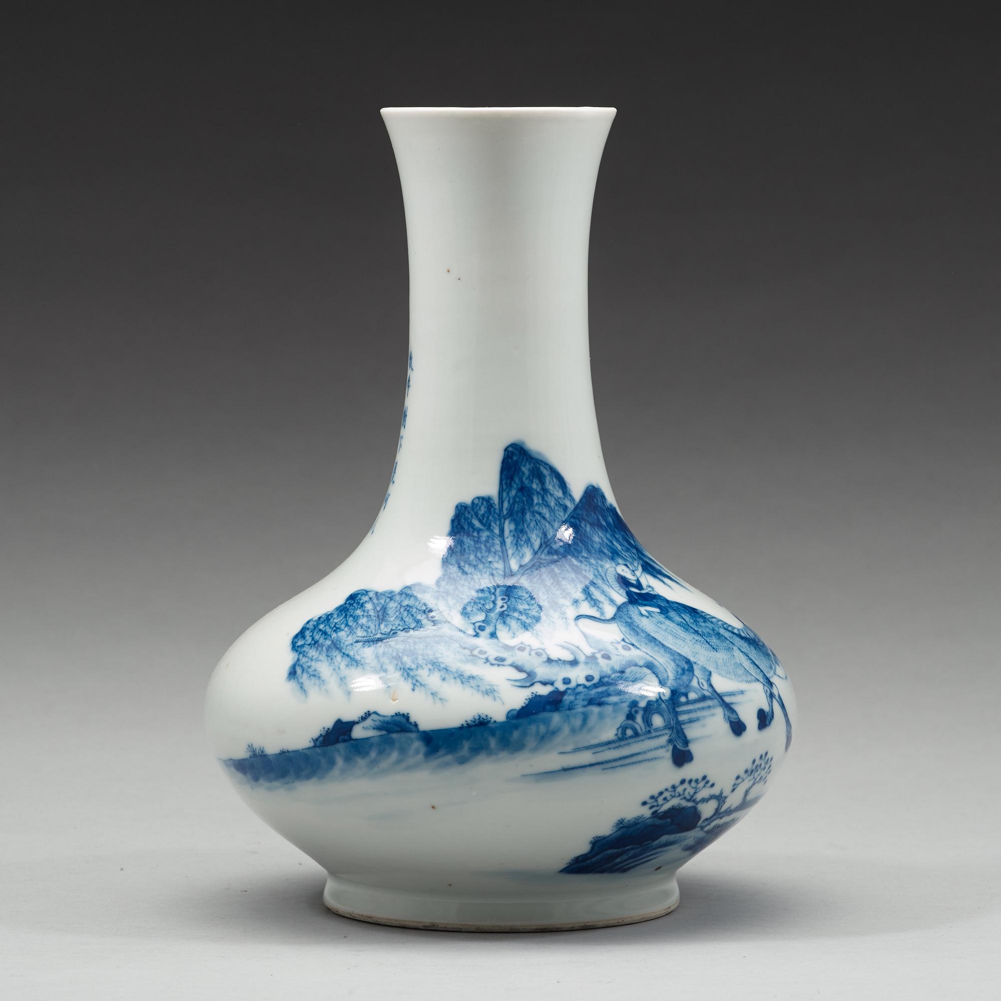 A blue and white vase, early 20th Century.
