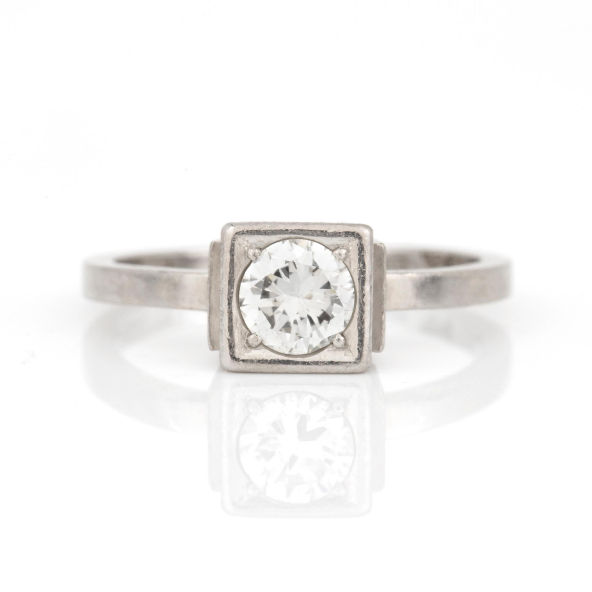 WIWEN NILSSON, Lund 1960. Ring platina med briljantslipad diamant.