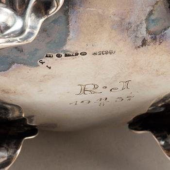 AXEL OHLSSON, kaffeservis, 3 delar, silver, rokokostil, Växjö 1937.