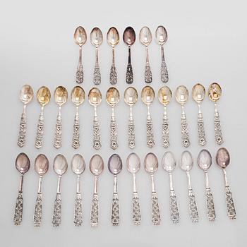 coffee and mocha spoons, 30 pcs, silver GAB, Sweden 1965, 1979 and 1981.