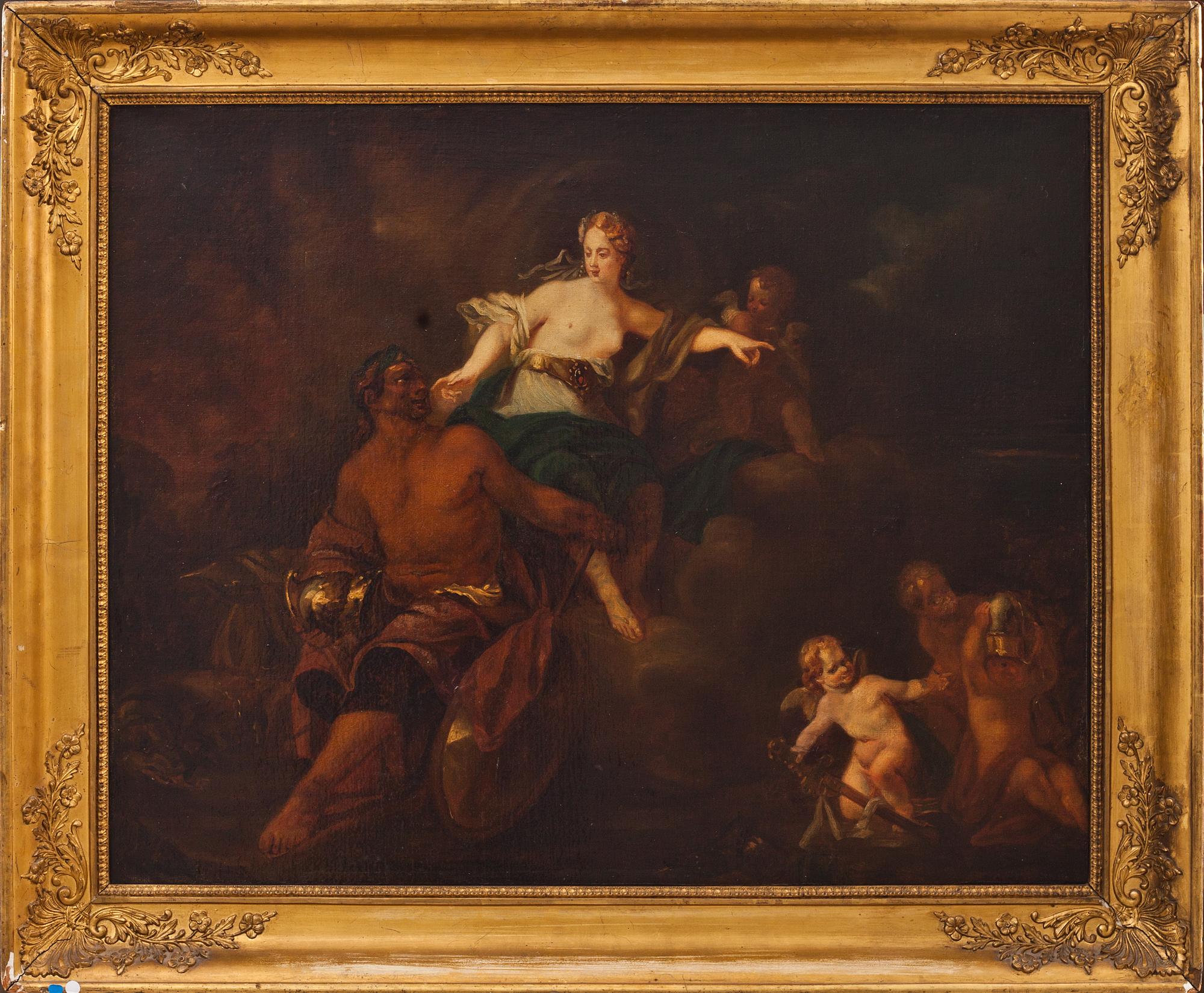 OKÄND KONSTNÄR, olja på duk. 1700-tal.