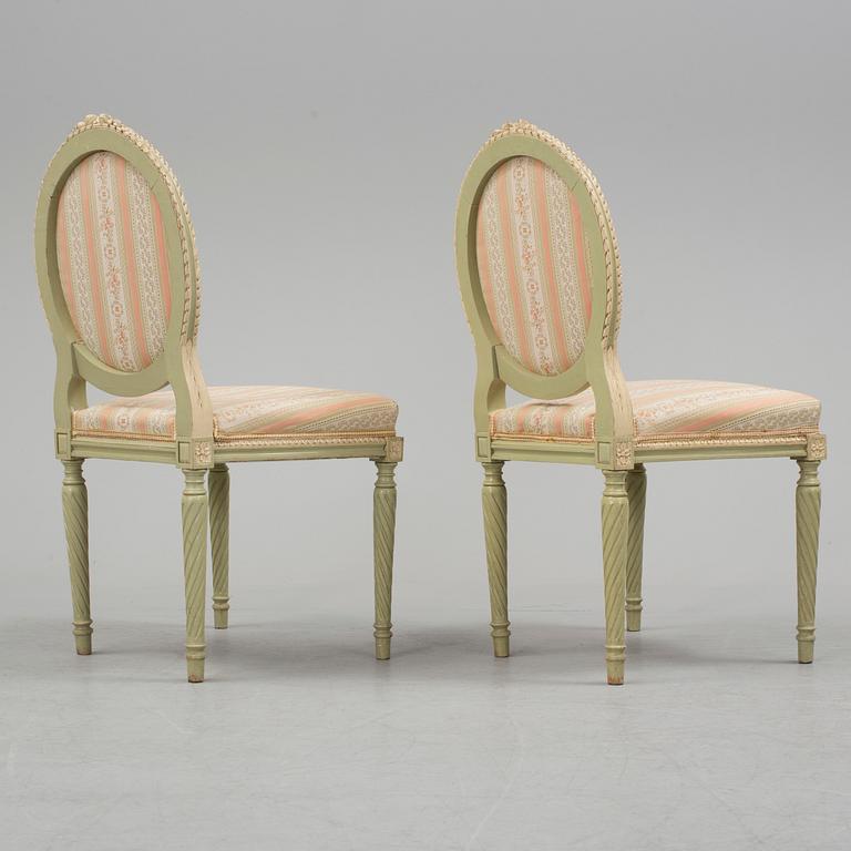 SALONGSGRUPP, 7 delar, gustaviansk stil, 1900-talets början.