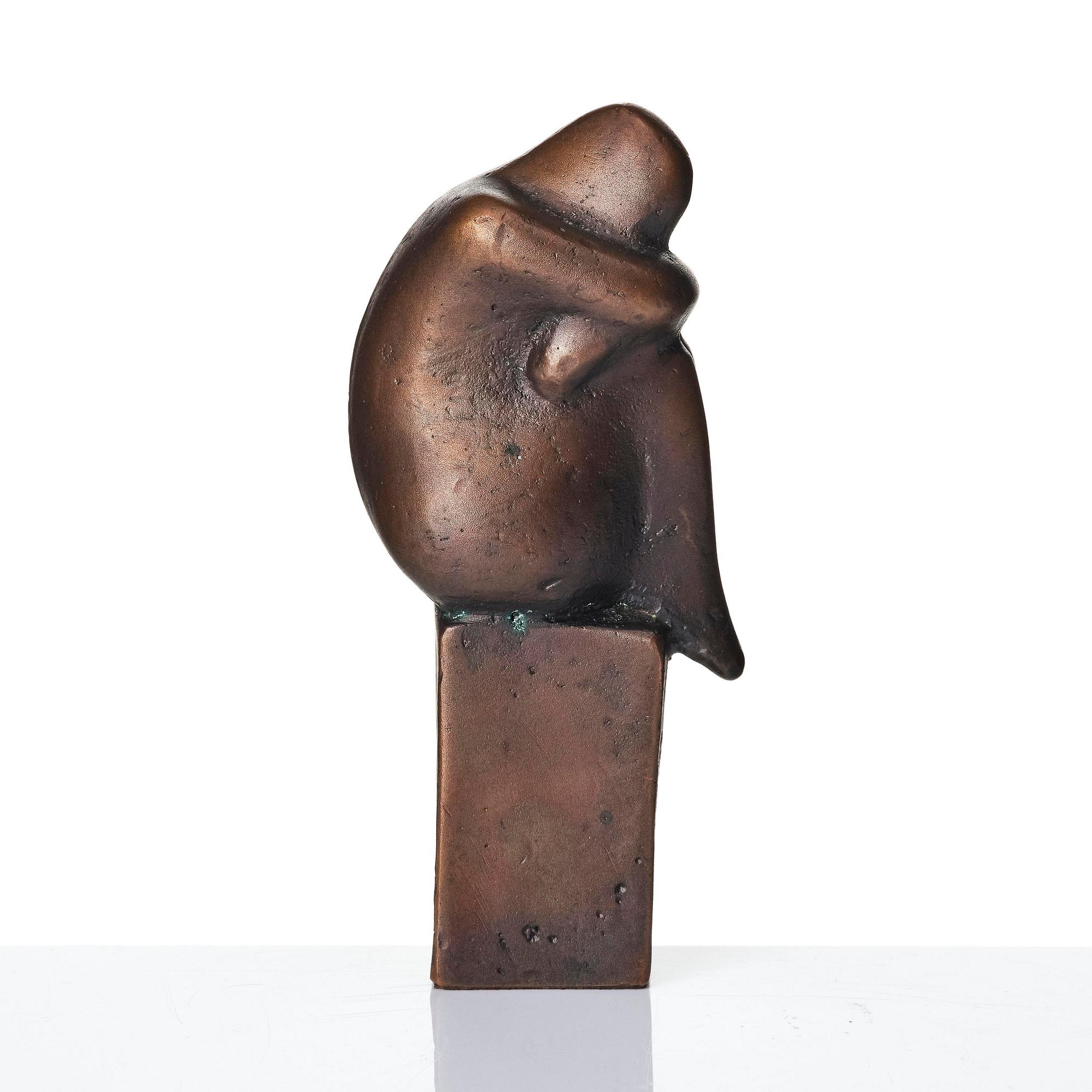 Lisa Larson, Skulptur ”Tänkaren", patinerad brons, Galleri Scandia, efter 1978, ed. 586/999.