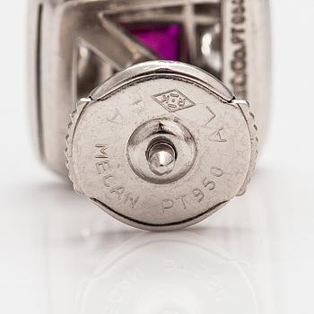 Tiffany & Co, Örhängen, platina, rubiner och diamanter ca 1.60 ct tot. Markta TIffany & co.