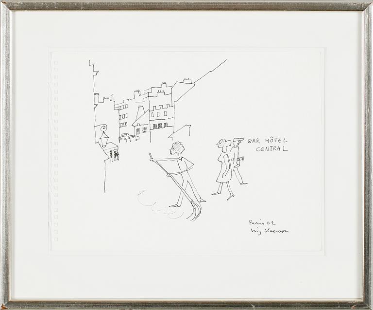 STIG CLAESSON (SLAS), tuschteckning, sign och dat Paris 02.