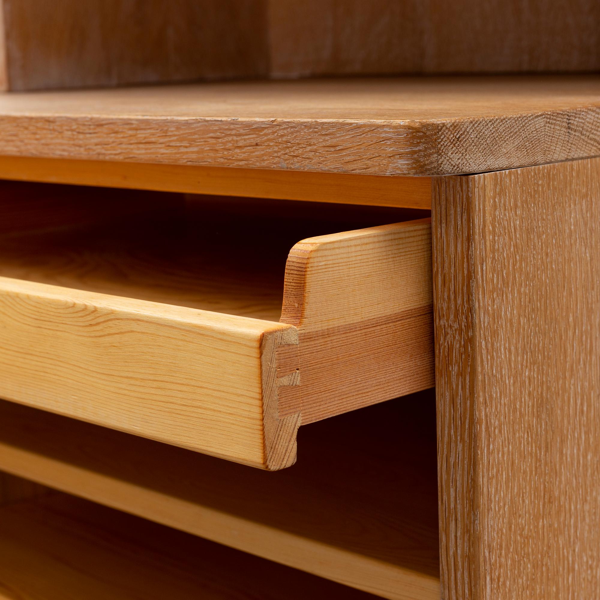 An oak book case with a cabinet, second half of the 20th Century.