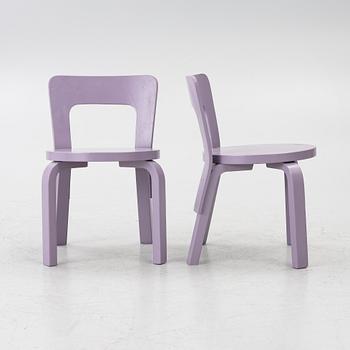 Table, Gärsnäs, and a pair of No. 65 children's chairs by Alvar Aalto.