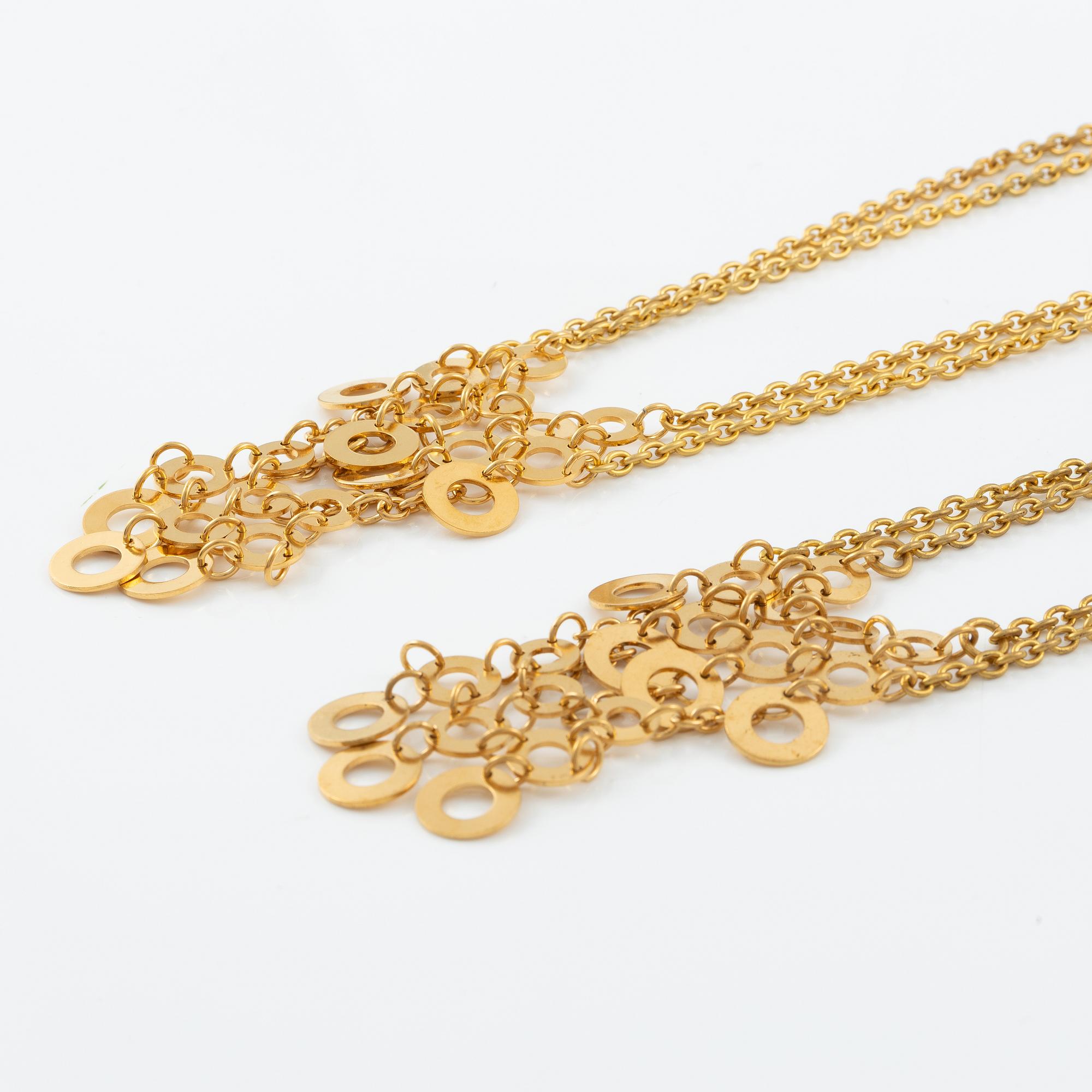 Siv Lagerström, two collars, gold-coloured metal.