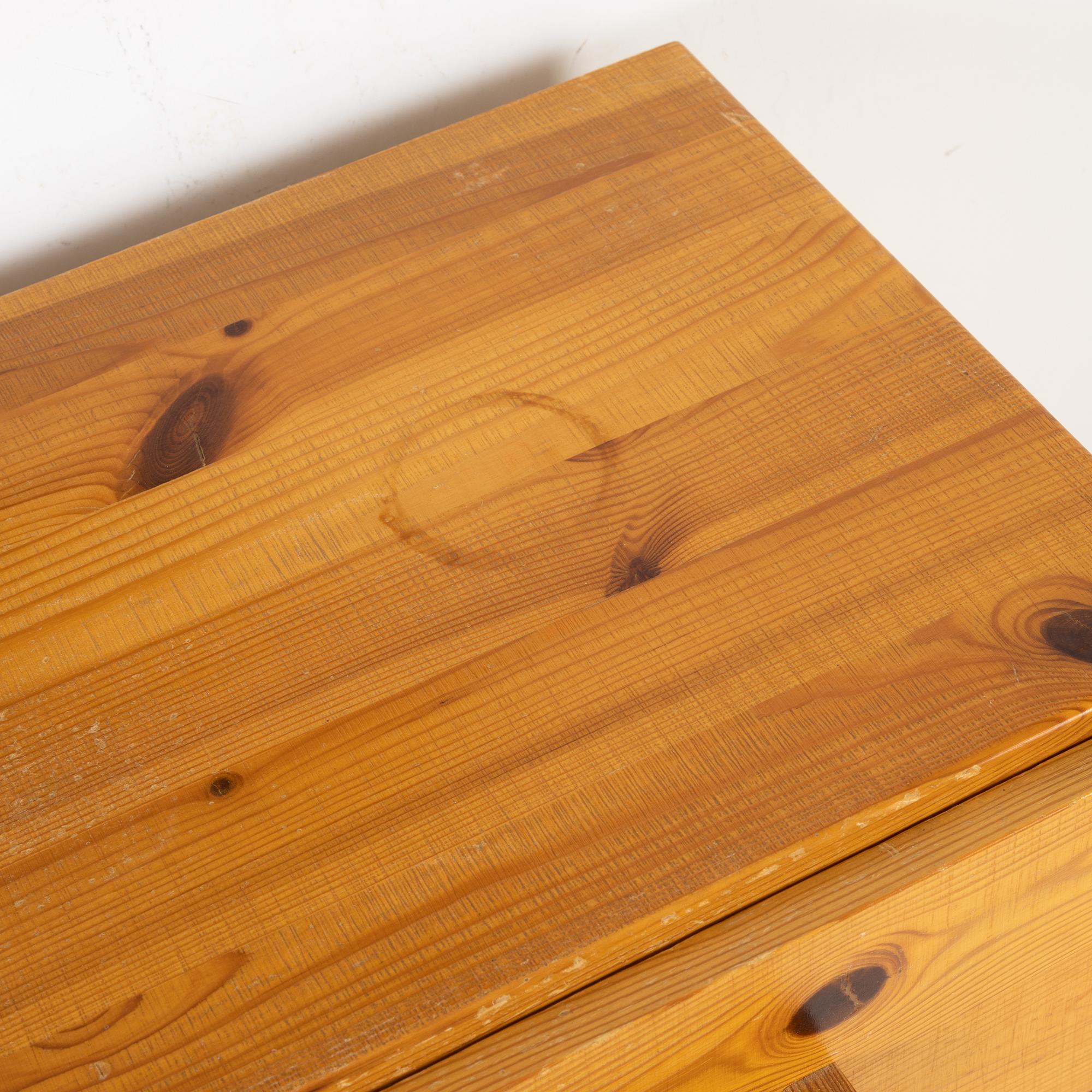 Christian Langeström, a pine mirror and dresser, Fröseke, Sweden, 1970's.