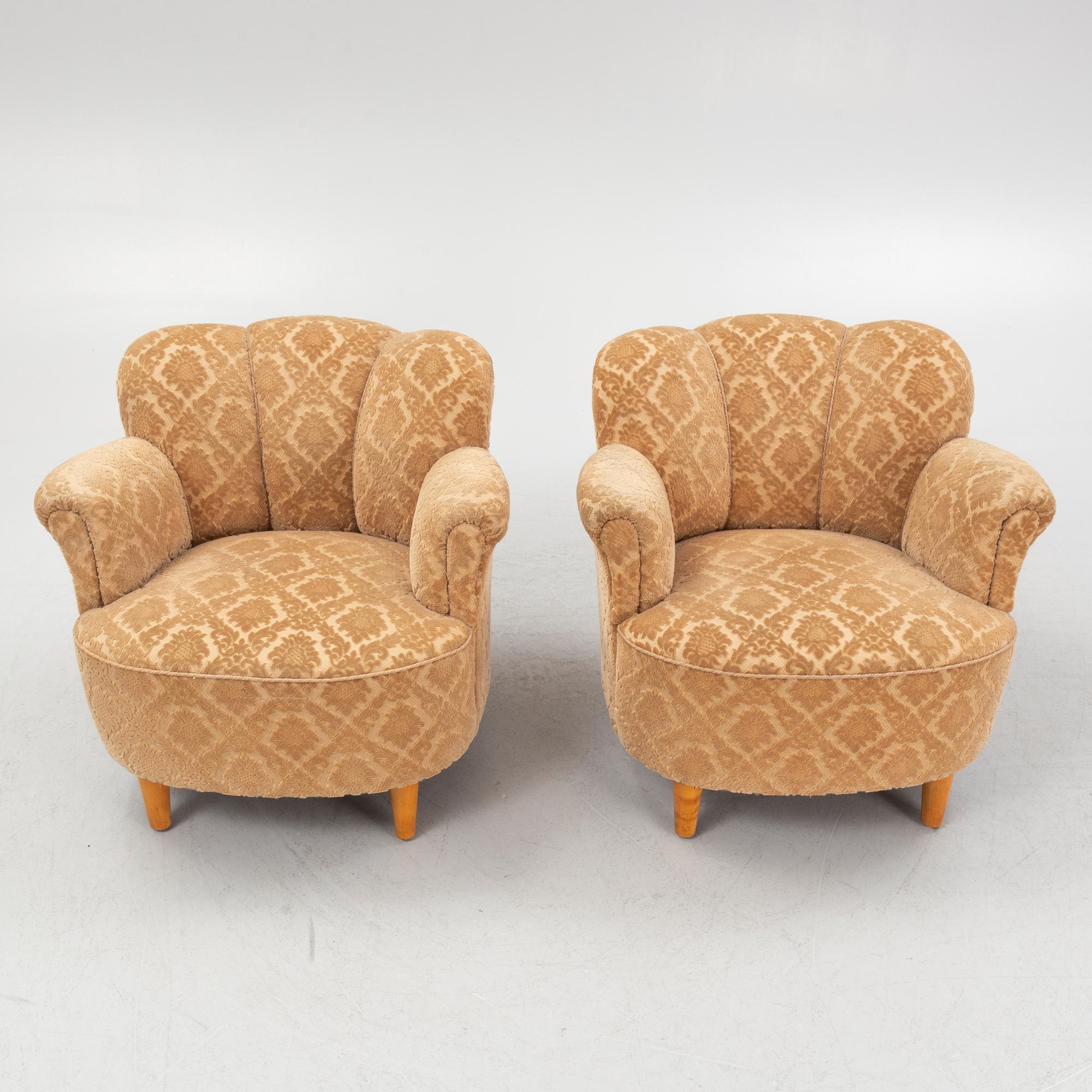 Fåtöljer, ett par, Swedish Modern, 1930-/40-tal.