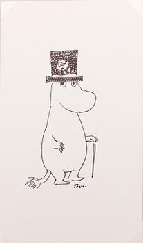 TOVE JANSSON, 4 tuschteckningar, sign Tove.