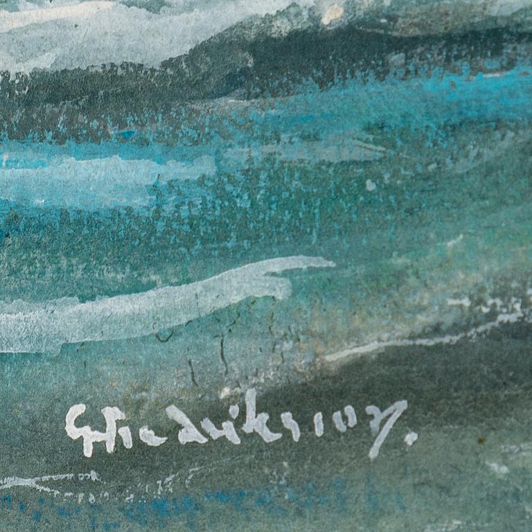 GUSTAF FREDRIKSSON, akvareller, 4 st, signerade.