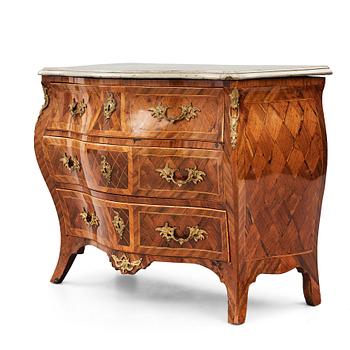 10. A Swedish Rococo 18th century commode by J Noraeus, master 1769-1781.
