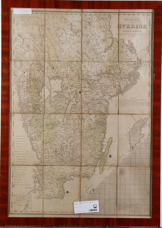 RESKARTA öfver Sverige. C. Akrell 1855.