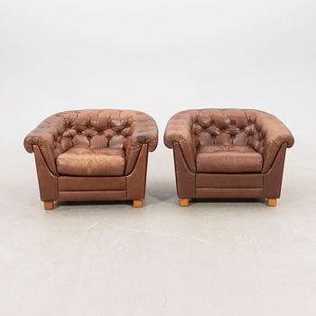 Club armchairs, 1 pair, 1960s/70s.