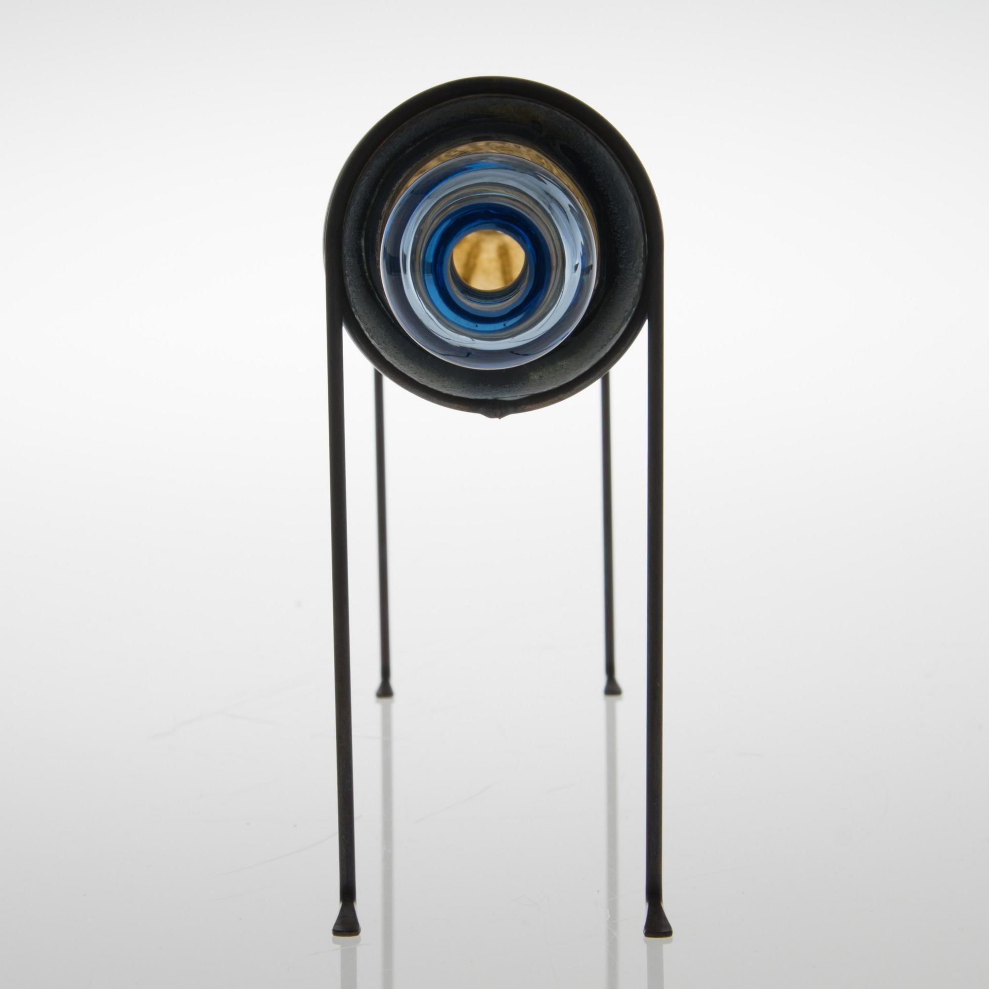 MARKKU SALO, A GLASS SCULPTURE. Dances not with Wolves. Signed M. Salo, Nuutajärvi. 1991.