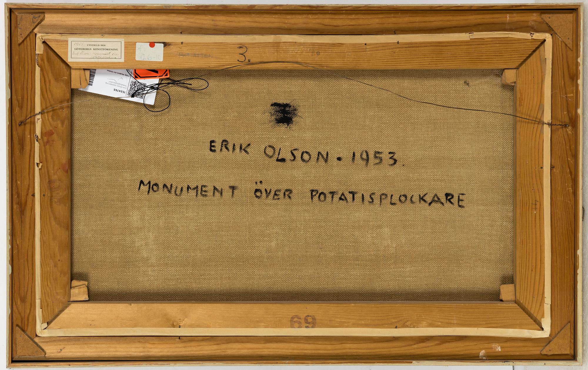 Erik Olson,  "Monument över potatisplockare".