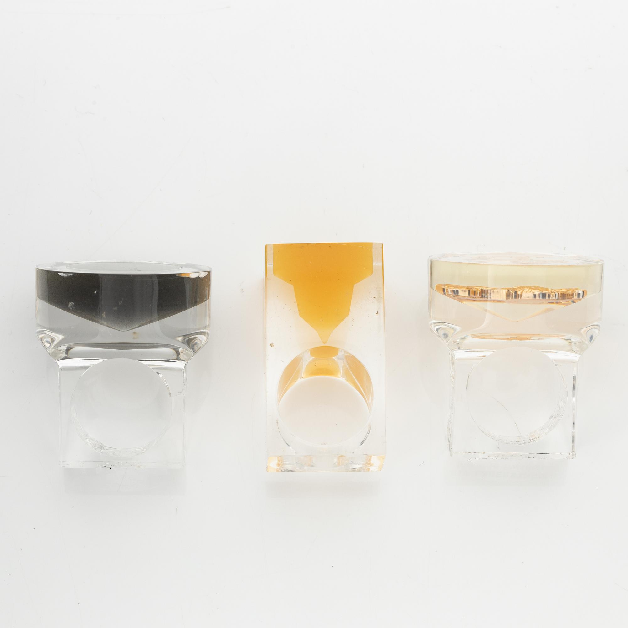 Siv Lagerström, three rings acrylic plastic, 1970s.