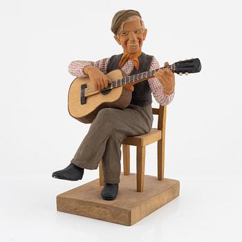 Herman Rosell, skulptur, snidat och bemålat trä, signerad Rosell och daterad 1950.