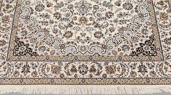 A part silk Nain carpet, so called 6 LAA, signed Akhavan, c 240 x 154 cm.