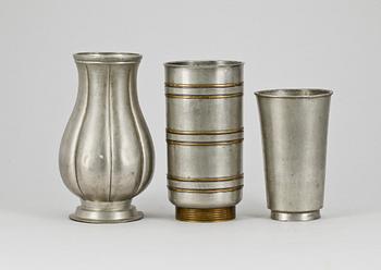 VASER, 3 st, tenn, Edvin Ollers, 1930/40-tal.