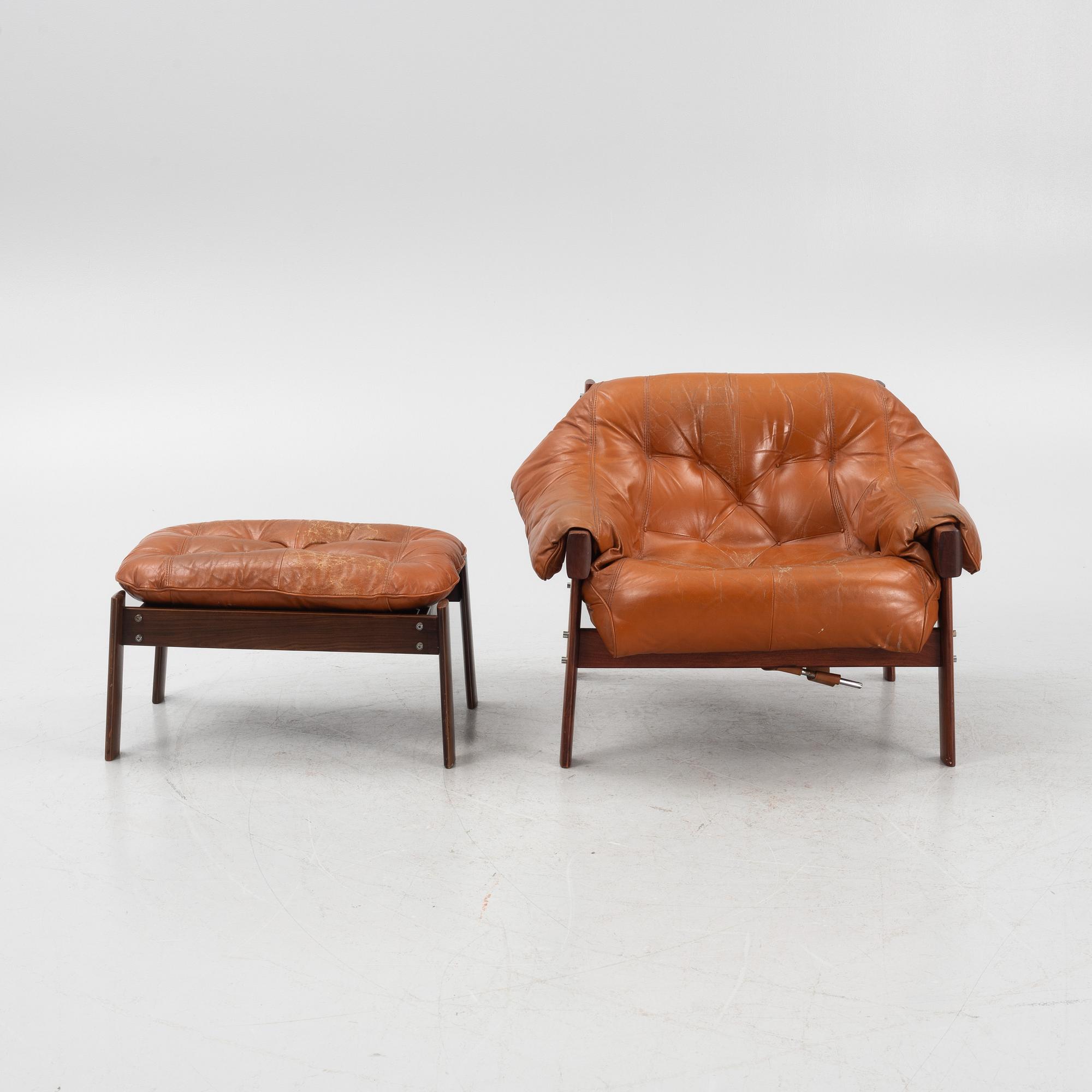 Percival Lafer, armchair with footstool, Lafer MP, Brazil, 1960s/70s.