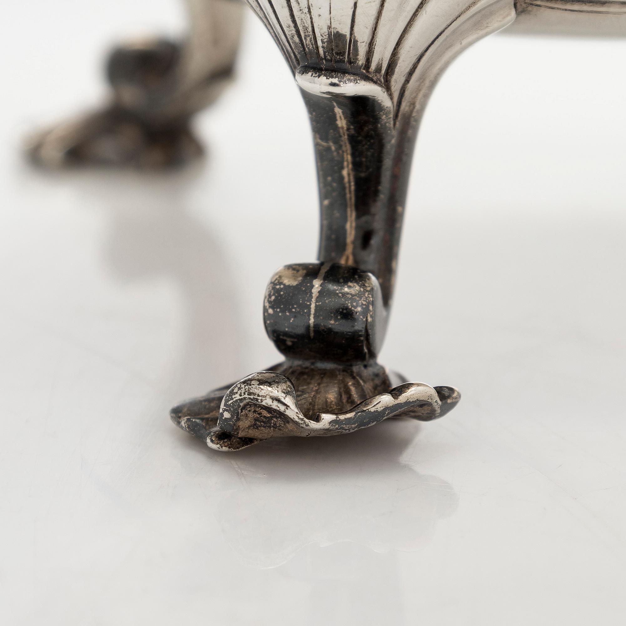 Såsbåtar, ett par, sterlingsilver, London 1700-tal.