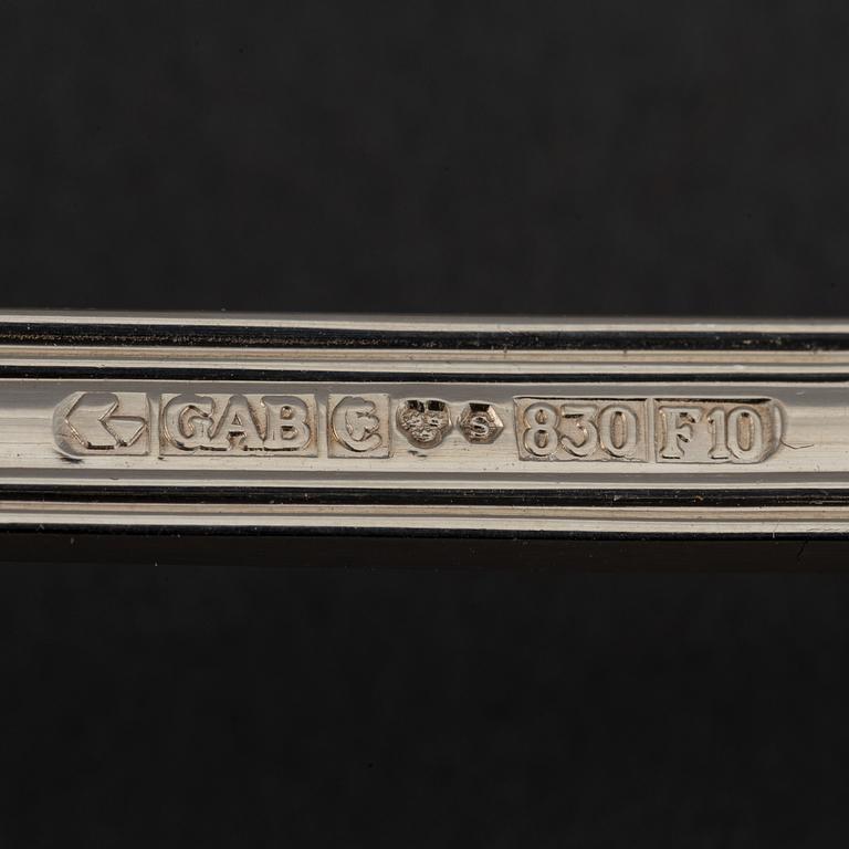 A swedish silver cutlery, 'Olga' GAB, Stockholm and Eskilstuna, 1966-80. (39 pieces).