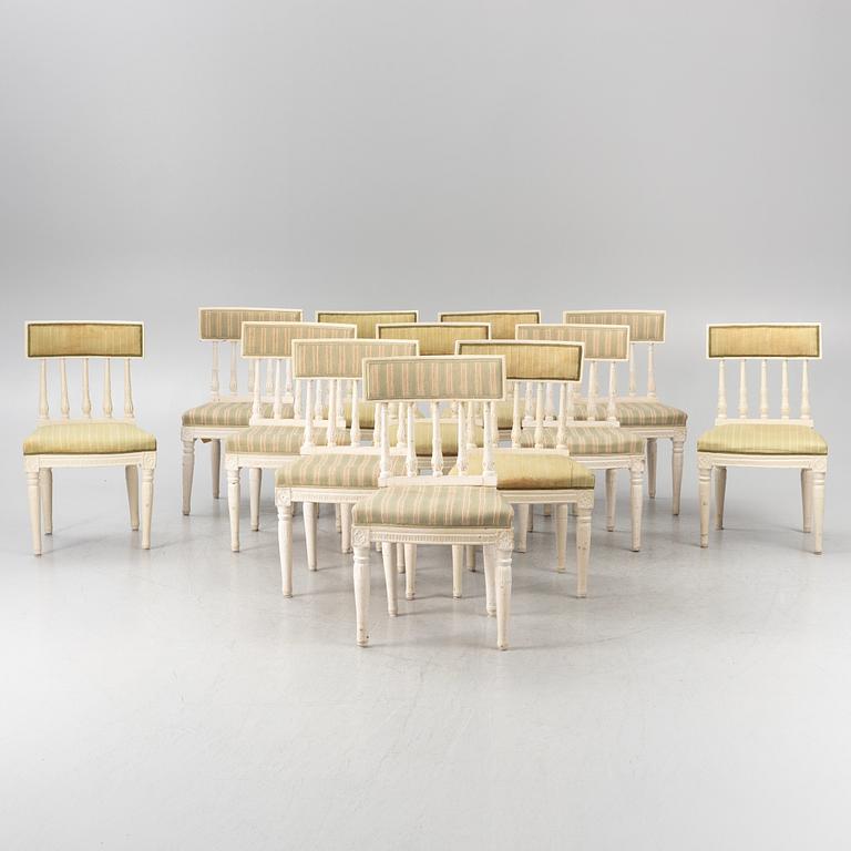 Chairs, 12 pcs, Gustavian, circa 1800.