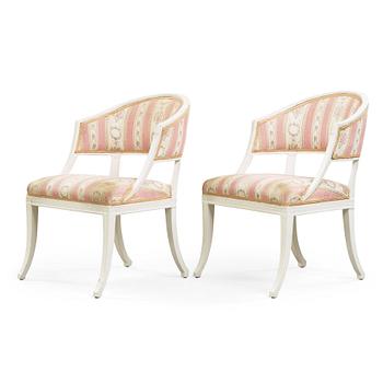 35. A pair of late Gustavian circa 1800 armchairs.