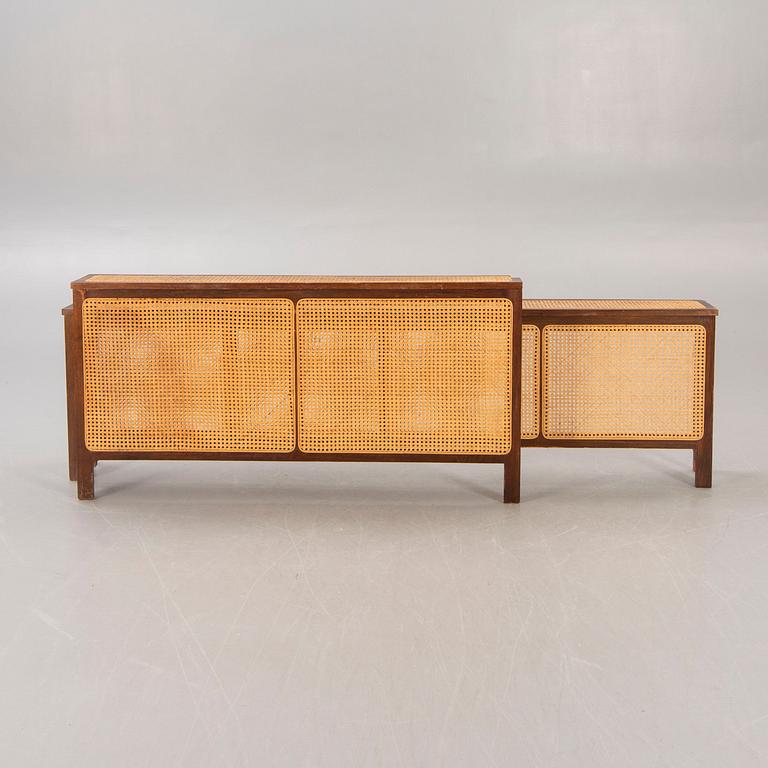 A set of two rattan radiator covers later part of the 20th century.