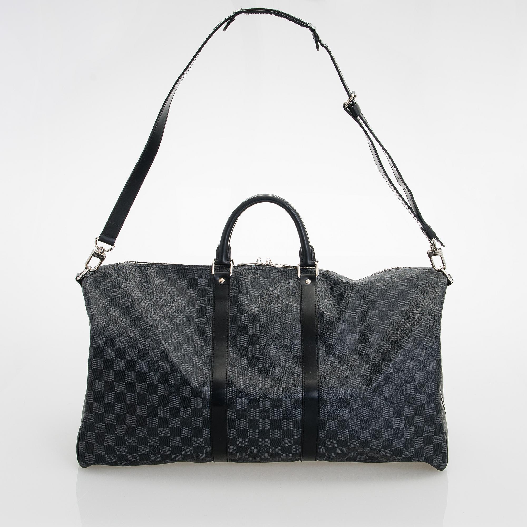 Louis Vuitton, A Damier Graphite  'Keepall 55 Bandoulière', weekend bag.