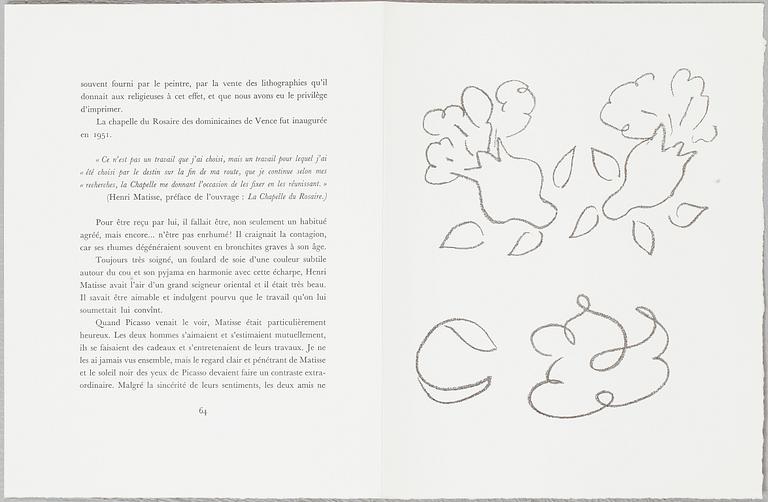 FERNAND MOURLOT, portfölj med 25 litografier, "Souvenirs et portraits d'artistes", utgiven 1972.