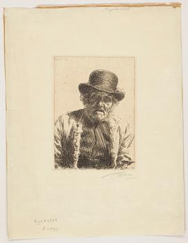 Anders Zorn · ANDERS ZORN, etsning, signerad med blyerts. Utförd 1911.