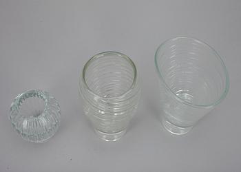 VASER, 3 st, glas, "Löytö" (Fynd)-serien, Tapio Wirkkala.