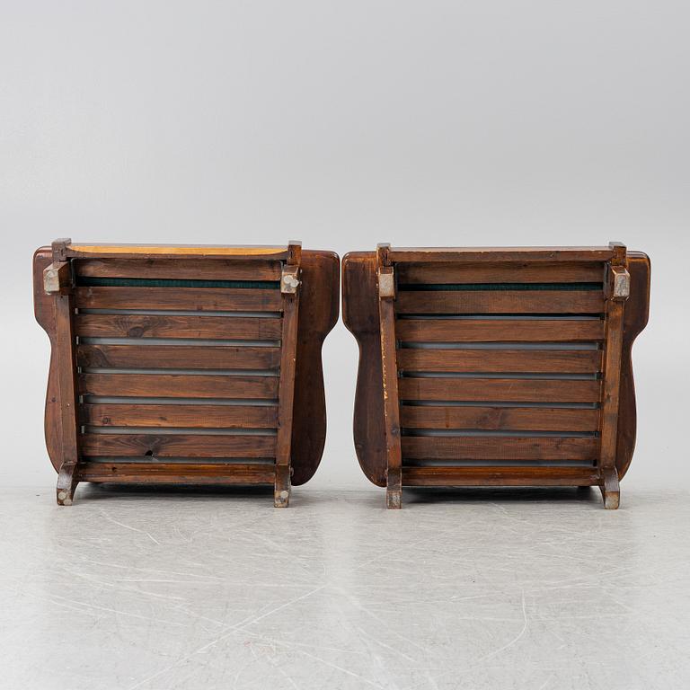 A pair of armchairs, mid-20th century.