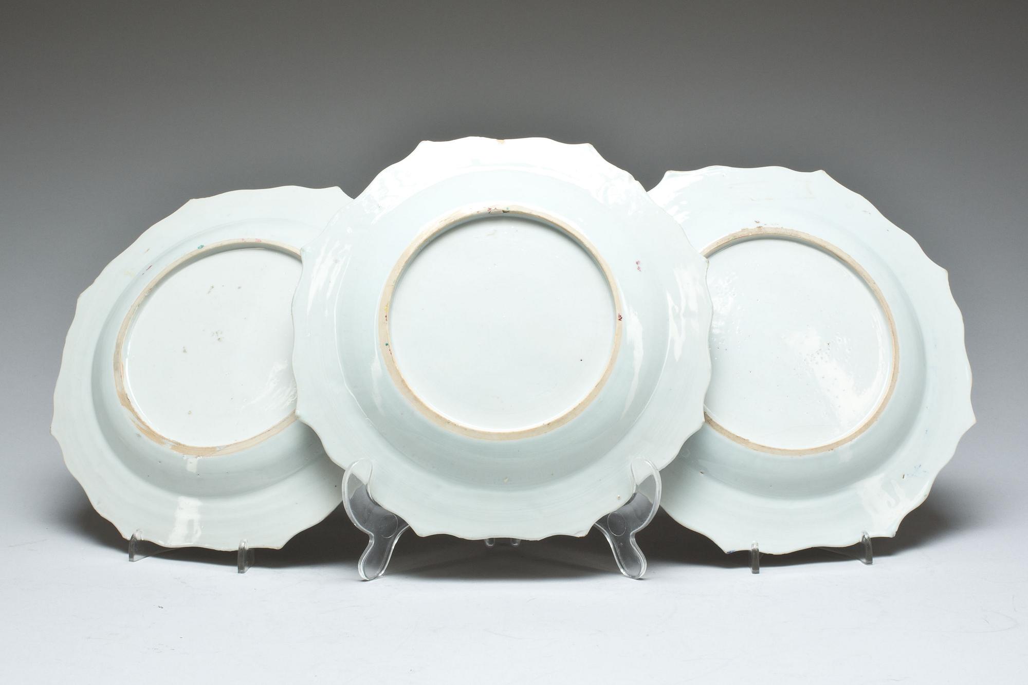 FAT, porslin, 3 st.  Kina, Qing dynastin, Qianlong, (1736-1795).