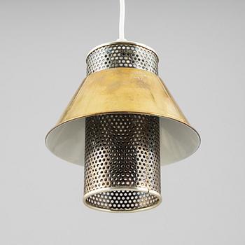 Hans-Agne Jakobsson, a brass ceiling lamp and brass table lamp,