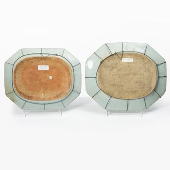 Two blue and white serving dishes, China, Qianlong (1736-95).