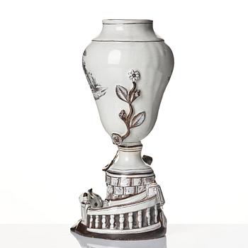 A Swedish Marieberg faience vase, 18th Century.