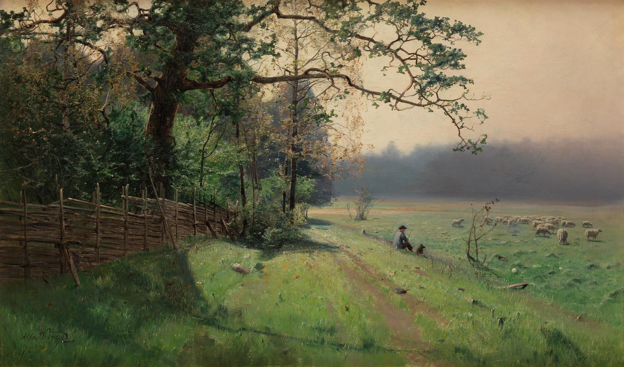 Alfred Thörne, olja på duk, signerad.