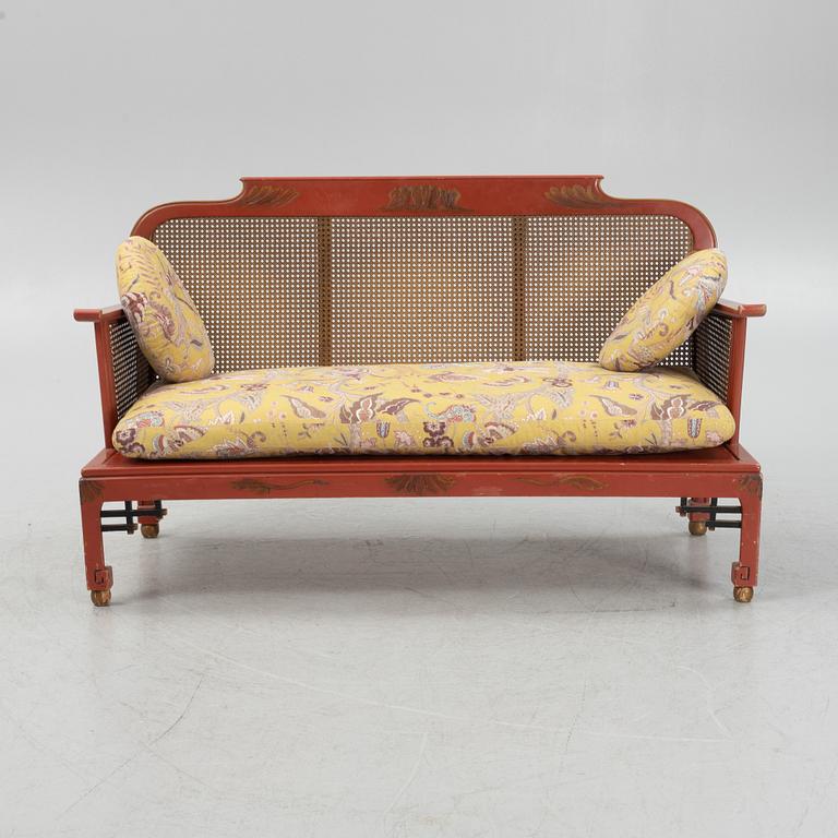 A Swedish Grace sofa, armchair and coffee table, Herbert Anderssons Möbelverkstäder, 1920's.
