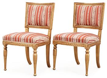 A pair of late Gustavian circa 1800 chairs.