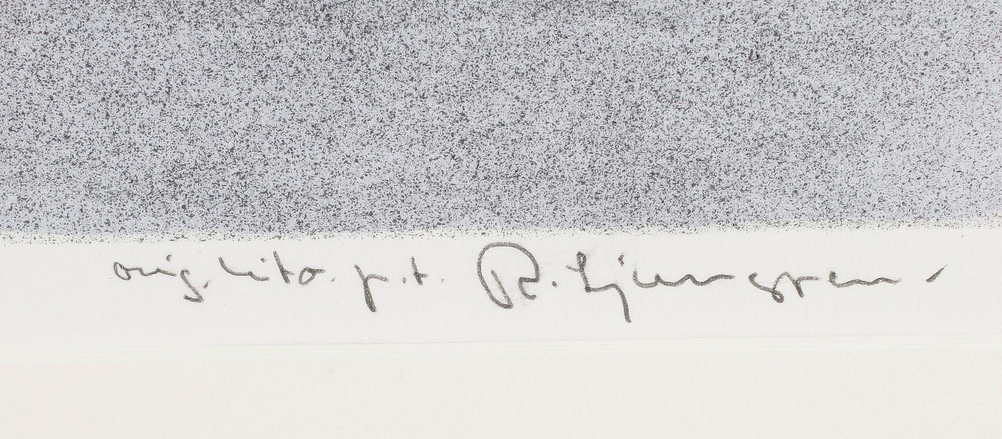 REINHOLD LJUNGGREN, färglitografi, signerad, provtryck.