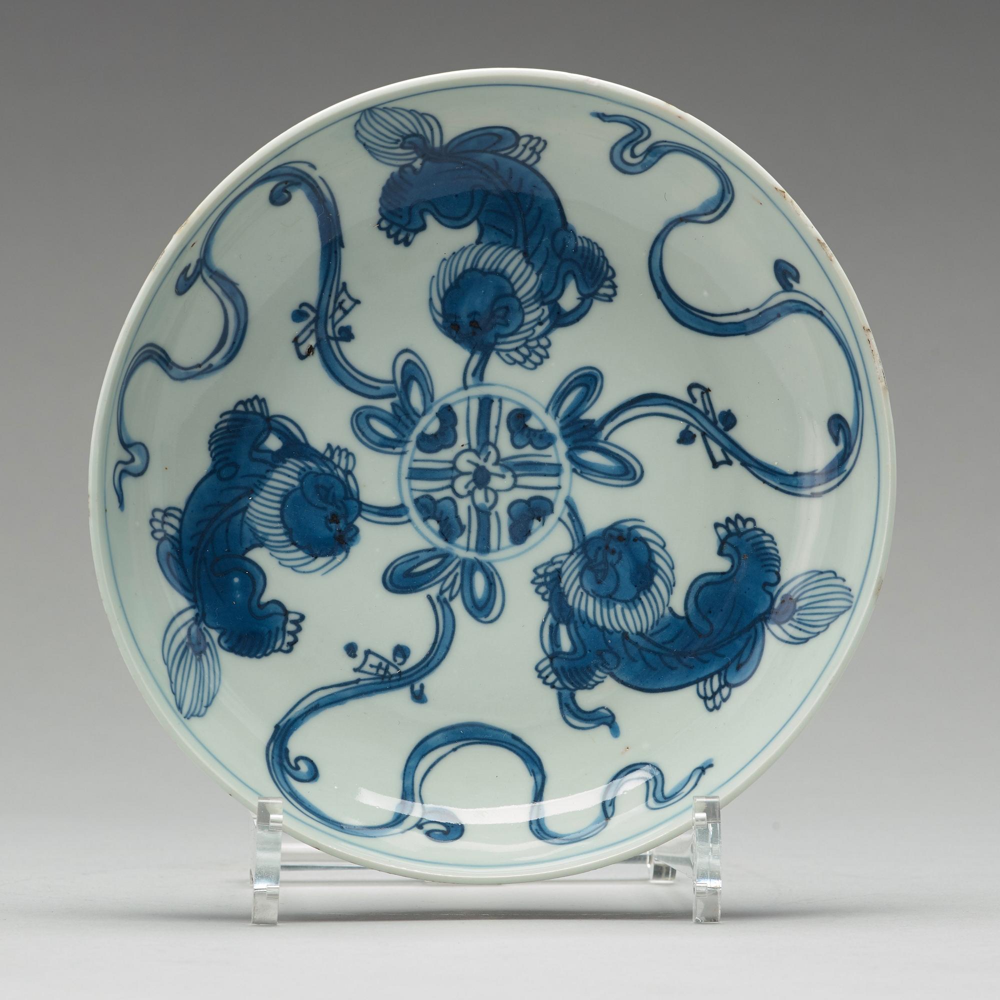 A set of nine blue and white dishes, Ming dynasty, Wanli (1572-1623).