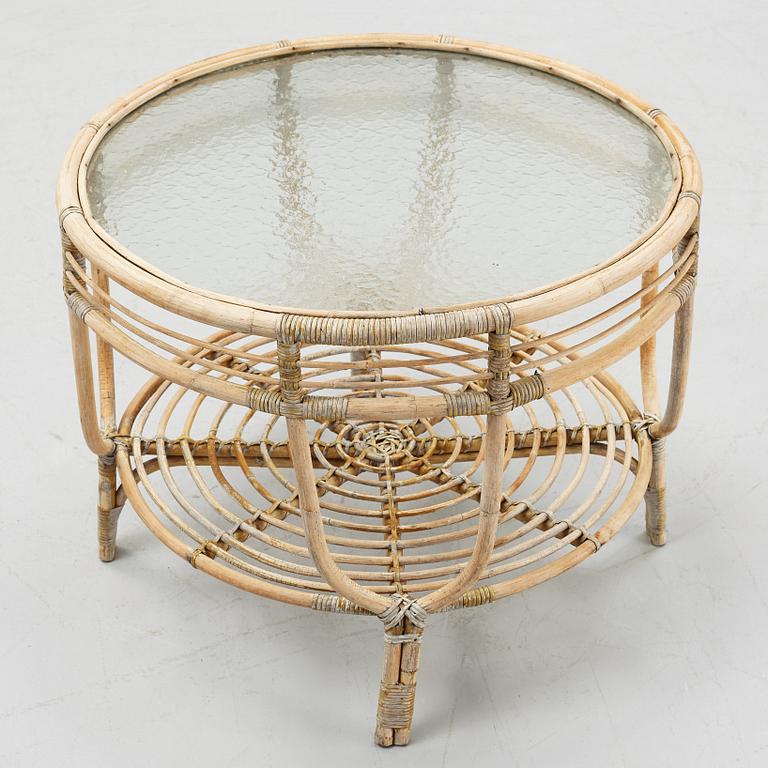 A Rattan Garden Set, 5 pieces, circa 1940s.