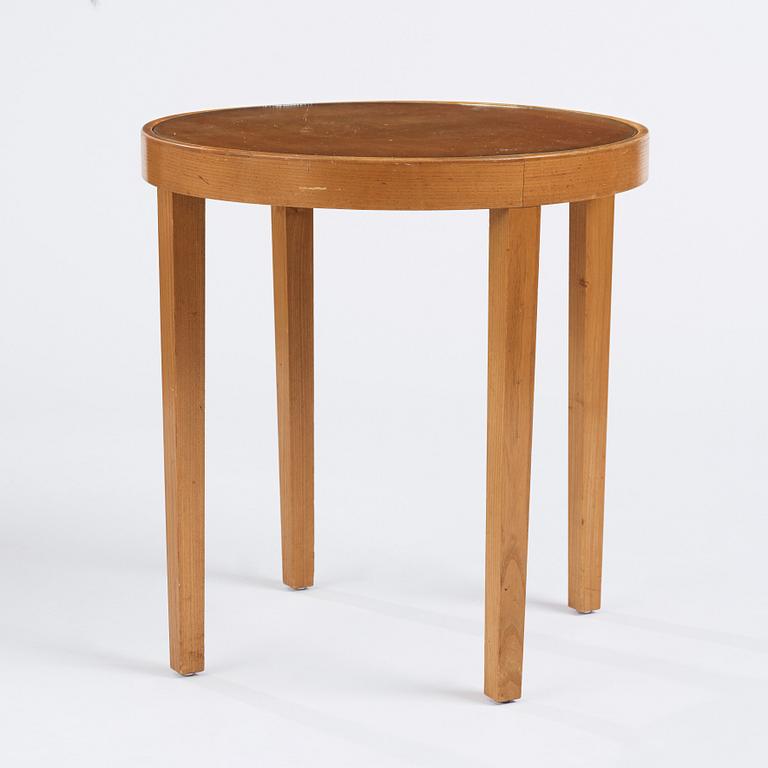 Axel Einar Hjorth, a 'Dagmar' elm veneered table, Nordiska Kompaniet, Sweden, 1941.