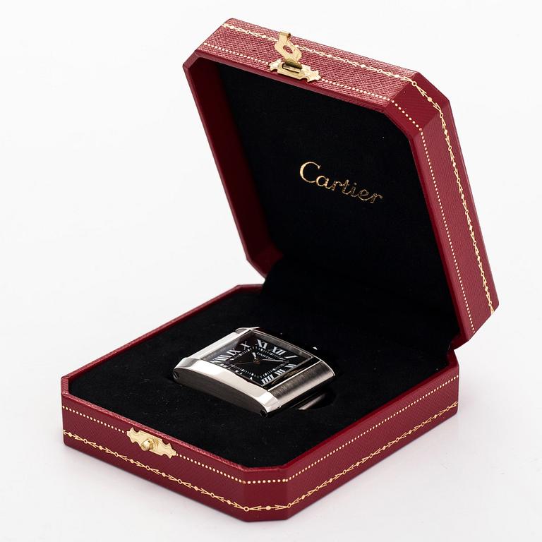 Cartier, pöytäkello, Cartier Tank Francaise Dual-Time, 35 x 41 (82) mm.