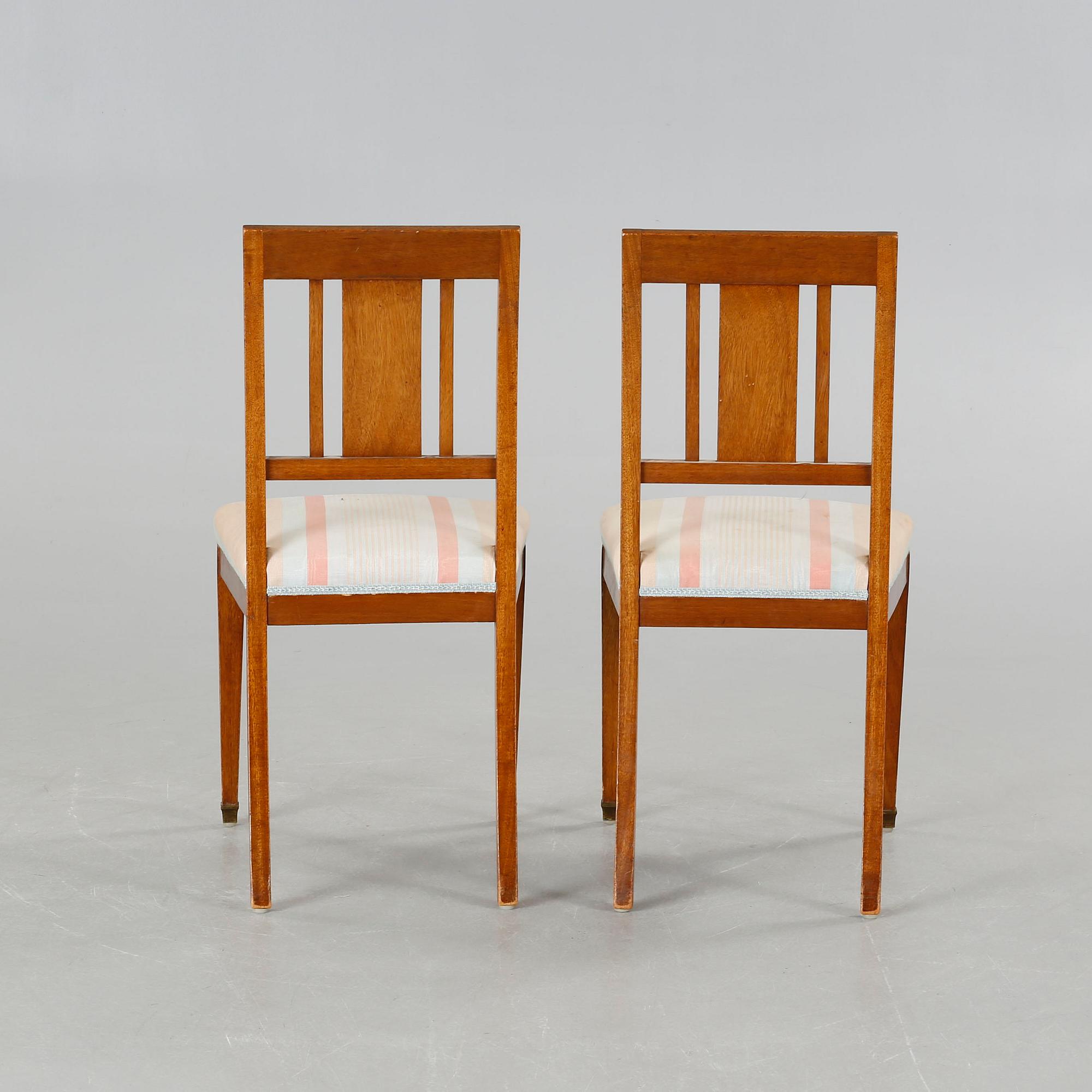 A sofa, six chairs and one table in Swedish Karl-Johan style, made in the first half of the 20th century.
