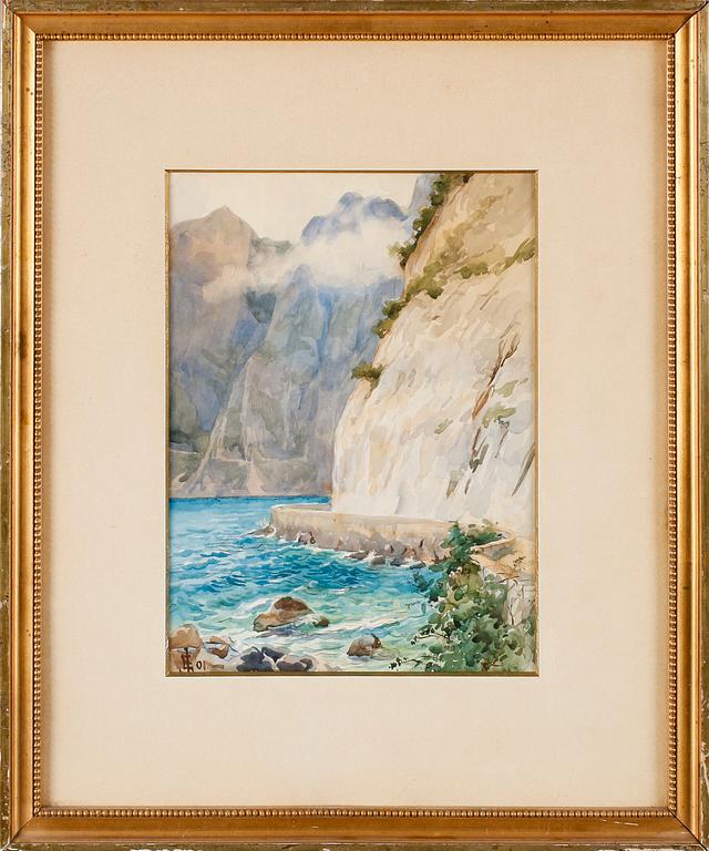 ELLEN JOLIN, akvarell, monogramsignerad och daterad 01.